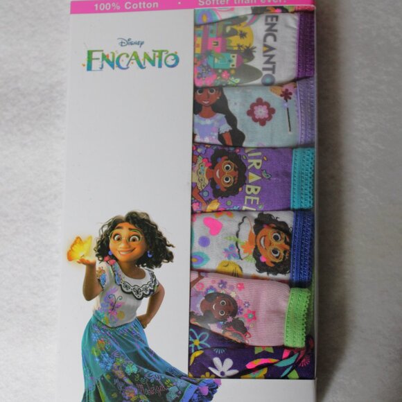 3 New Packs of Girls Encanto 7 Pack Character Underwear, = 21 Pairs Size 4 - Picture 2 of 4
